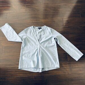 Theory Women M Size Cotton Chambray(Denim Style) Split Back Tunic Top